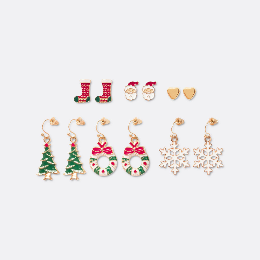 Weihnachtsohrringe (6er-Pack)