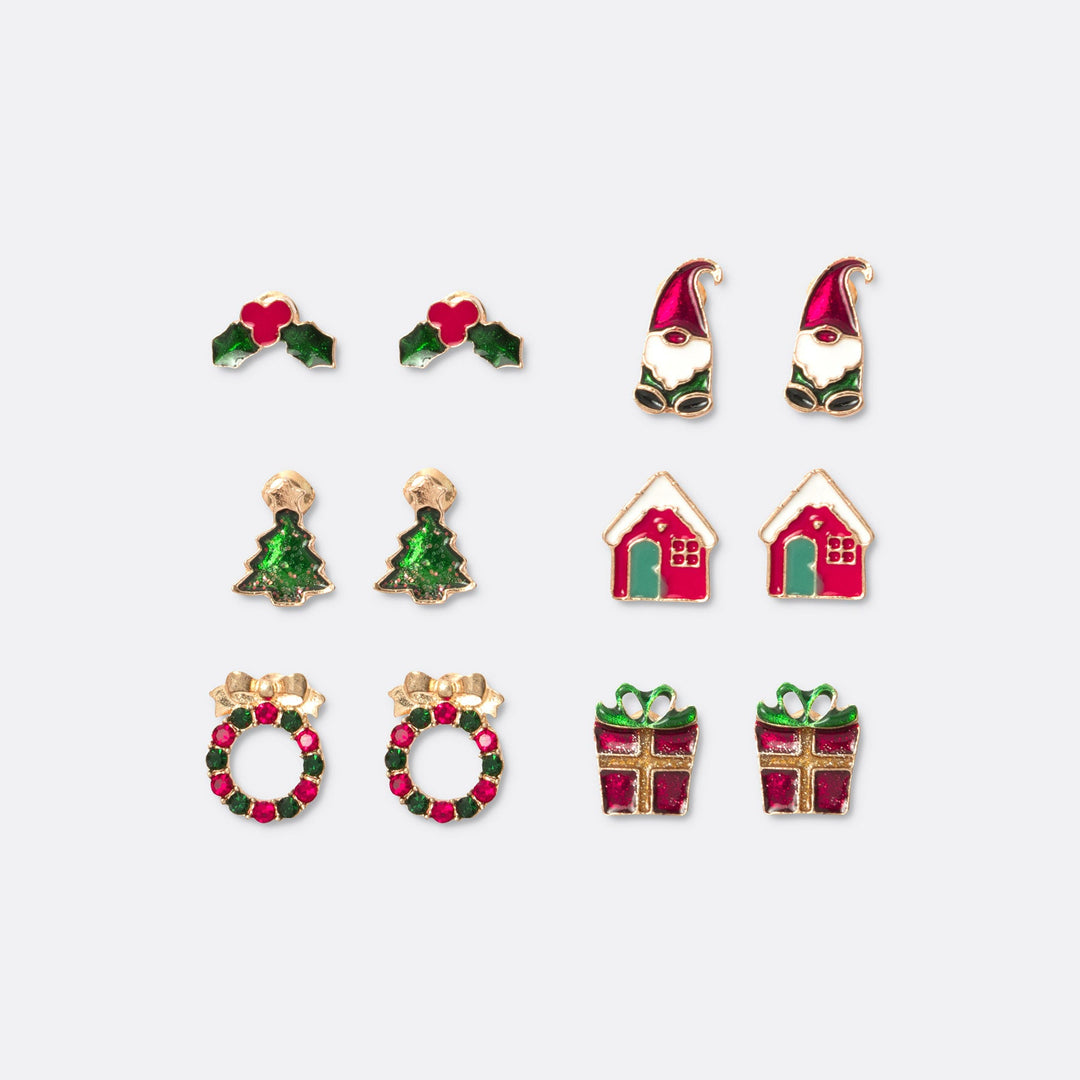 Kleine Weihnachtsohrringe (6er-Pack)
