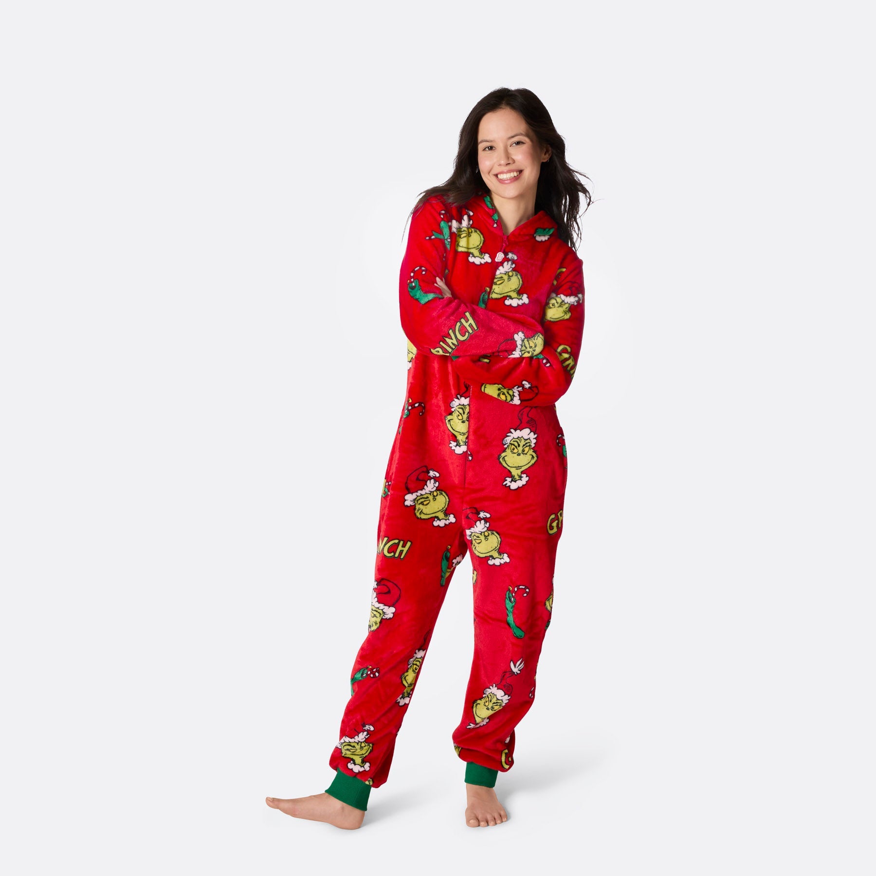 Squiggles Sherpa Santa Pockets Onesie Dress main image 1