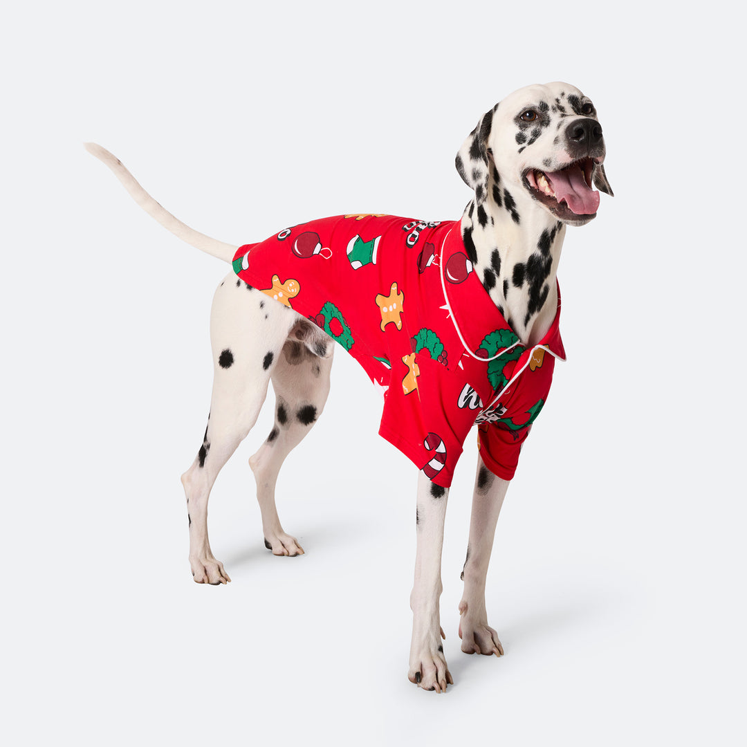 Roter Hohoho Weihnachtspyjama für Hunde