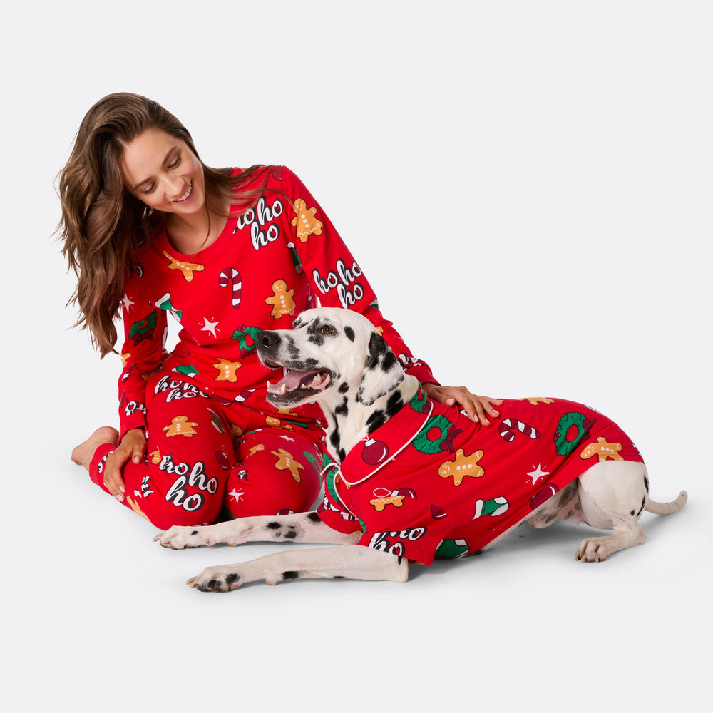 Roter Hohoho Weihnachtspyjama für Hunde