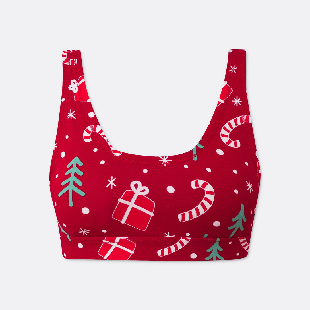 Rotes Weihnachtsmuster Sport-BH