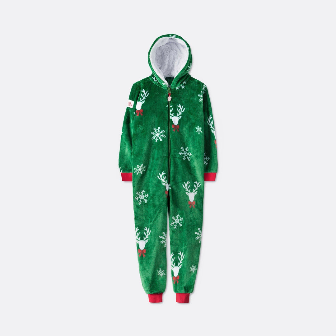 Grüner Rentier Onesie Kinder