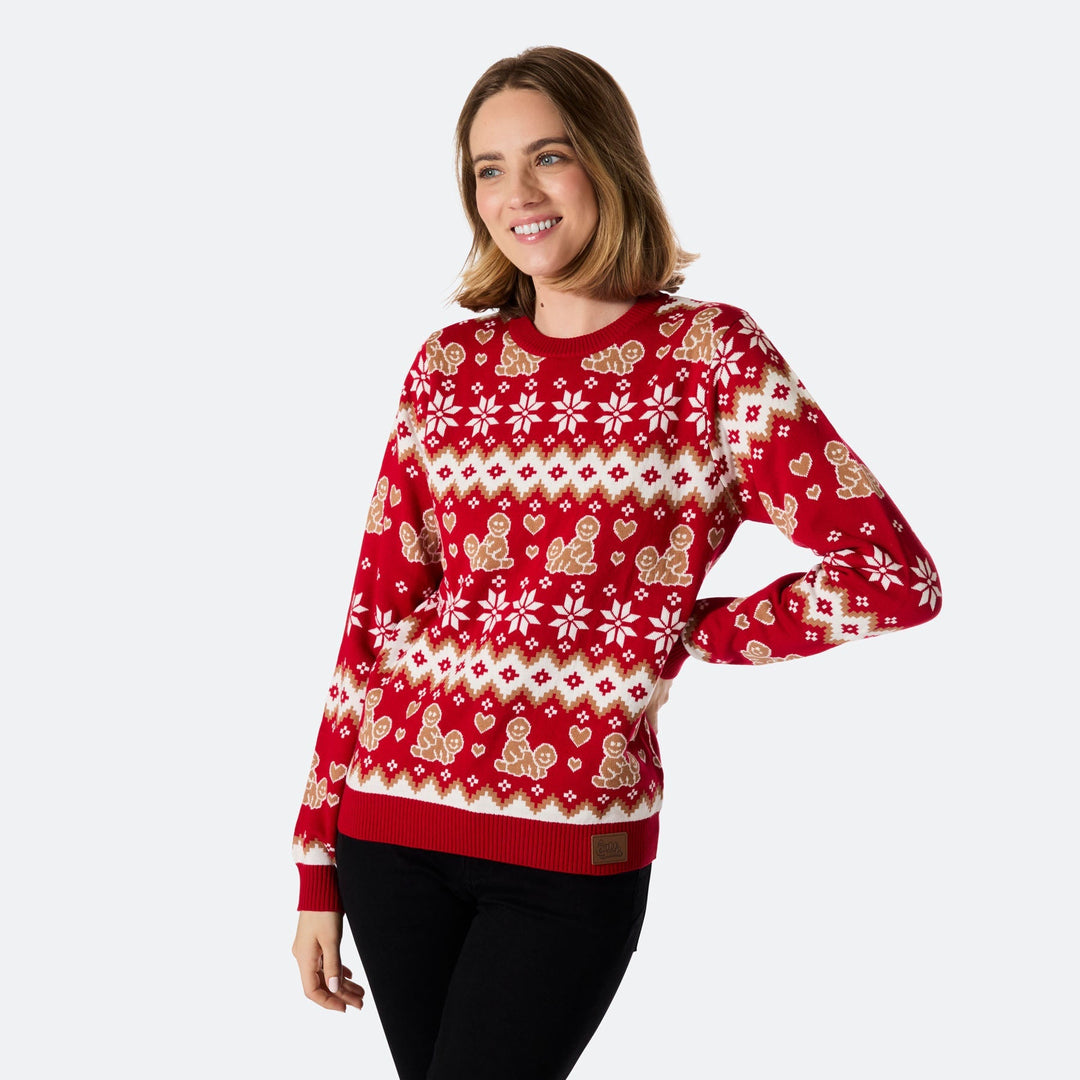 Lebkuchenmännchen Weihnachtspullover Damen