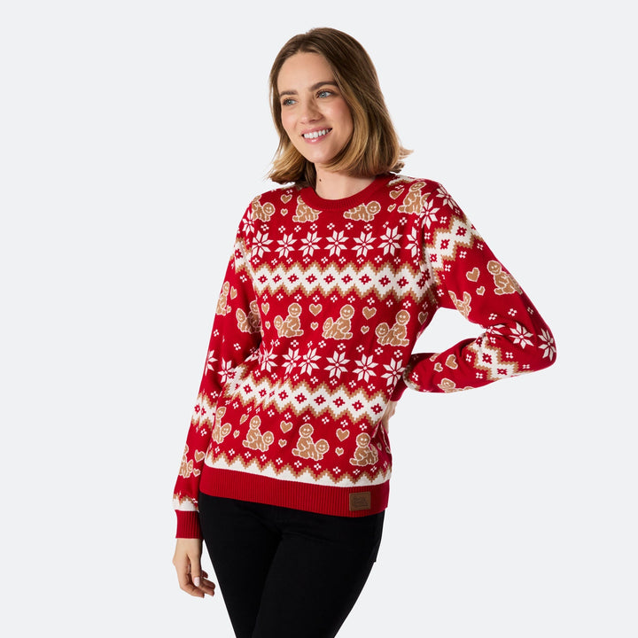 Lebkuchenmännchen Weihnachtspullover Damen