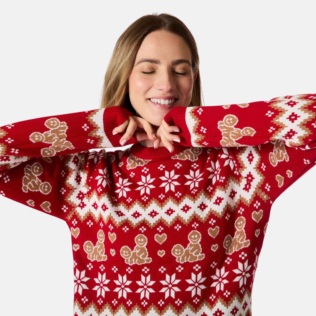 Lebkuchenmännchen Weihnachtspullover Damen