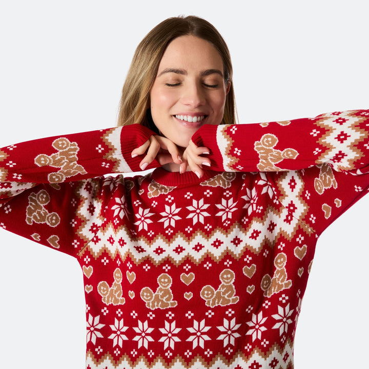 Lebkuchenmännchen Weihnachtspullover Damen
