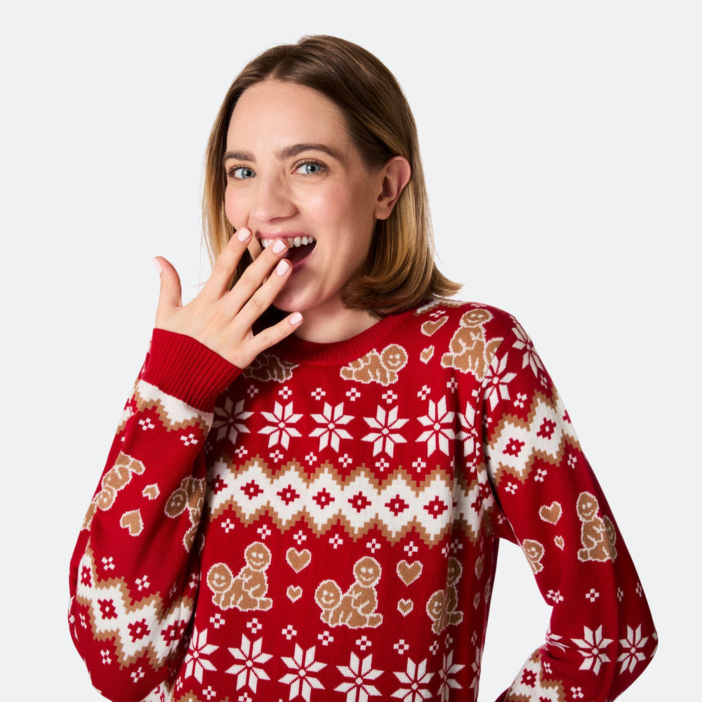 Lebkuchenmännchen Weihnachtspullover Damen