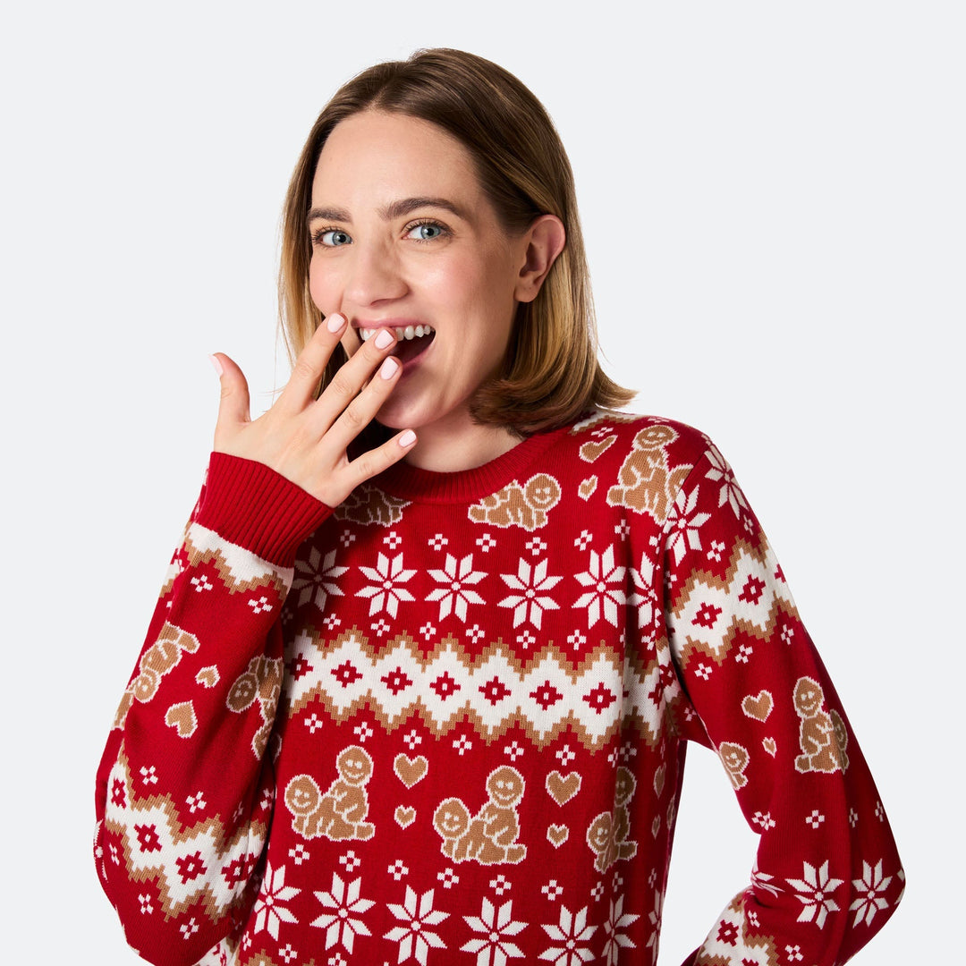 Lebkuchenmännchen Weihnachtspullover Damen