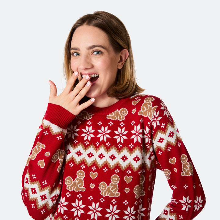 Lebkuchenmännchen Weihnachtspullover Damen