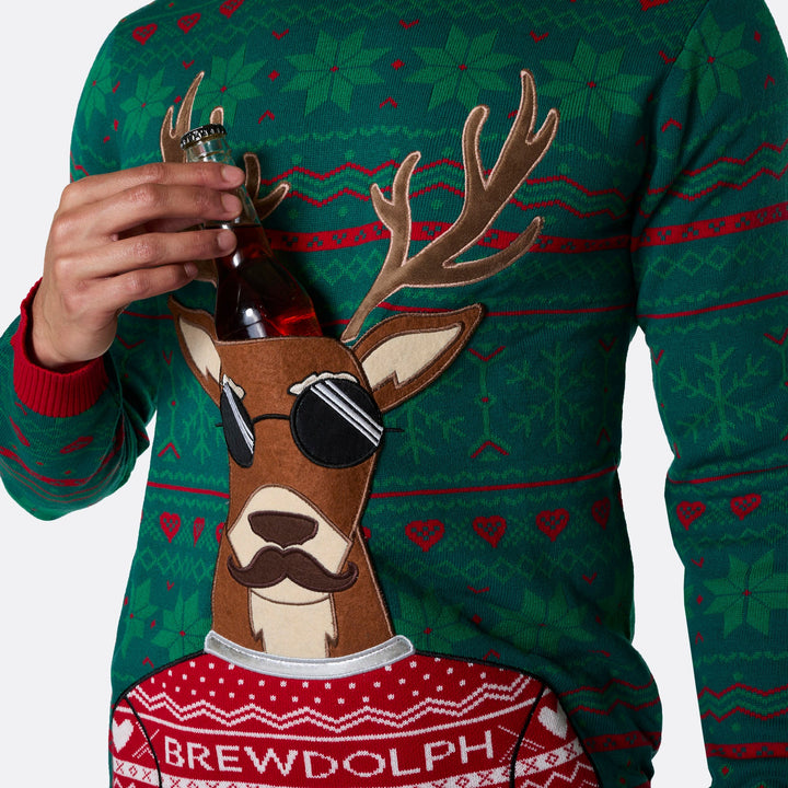 Brewdolph Weihnachtspullover Herren