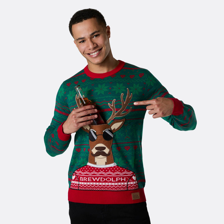 Brewdolph Weihnachtspullover Herren