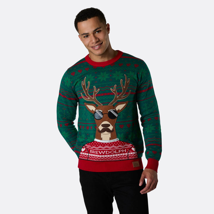 Brewdolph Weihnachtspullover Herren