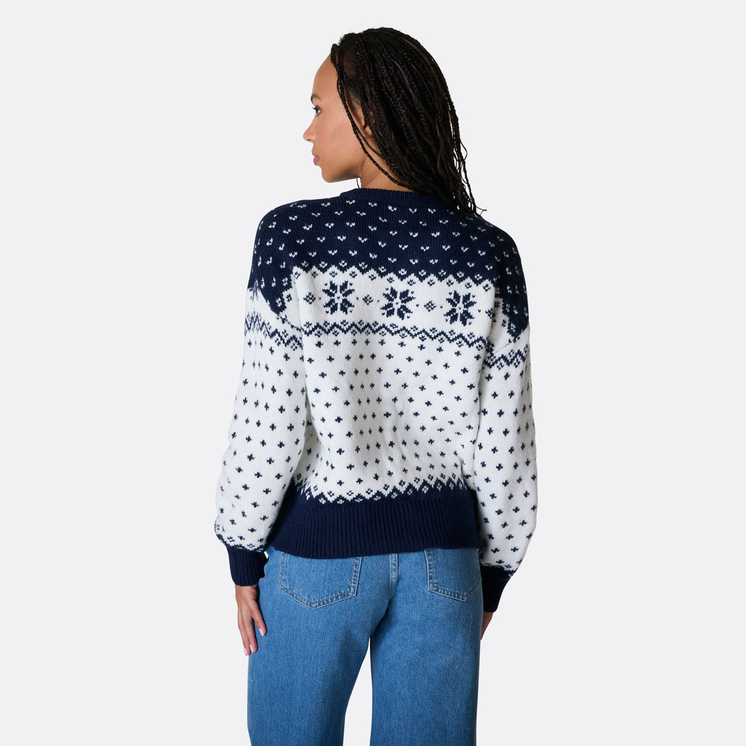 Blauer Weihnachts-Cardigan Damen