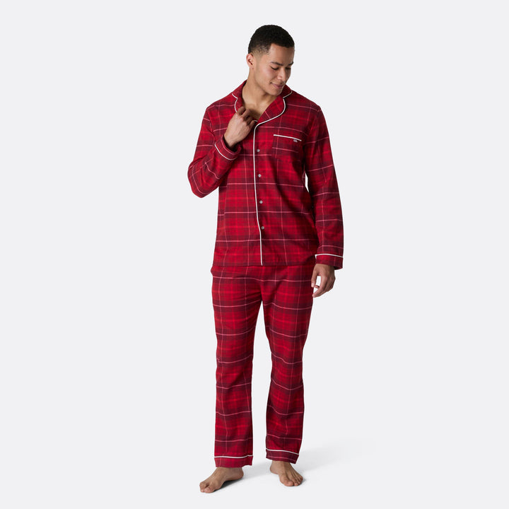 Roter Flanell Weihnachtspyjama Herren