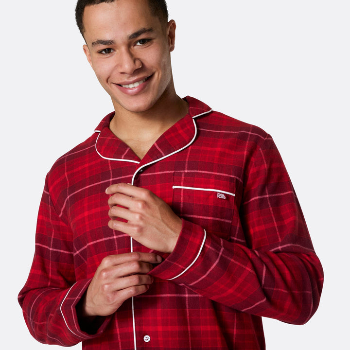 Roter Flanell Weihnachtspyjama Herren