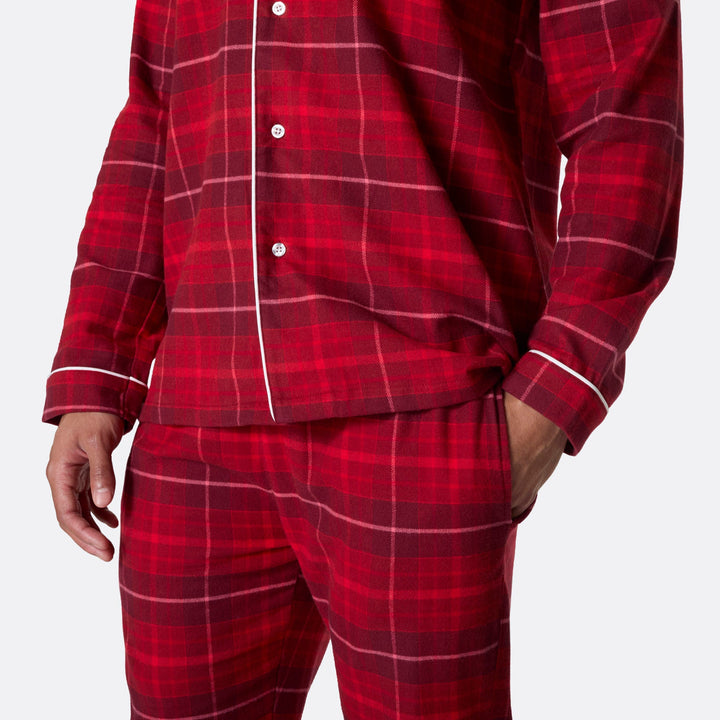 Roter Flanell Weihnachtspyjama Herren