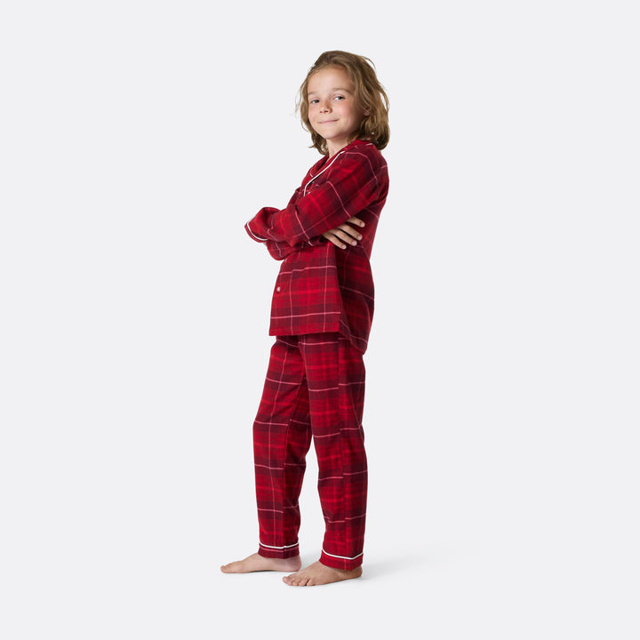 Roter Flanell Weihnachtspyjama Kinder