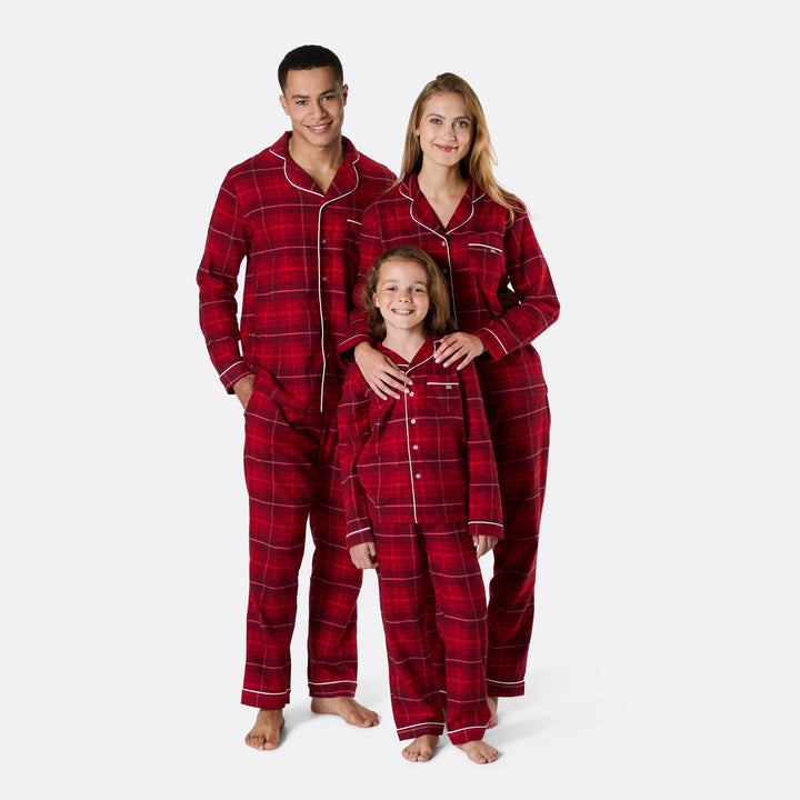 Roter Flanell Weihnachtspyjama Damen