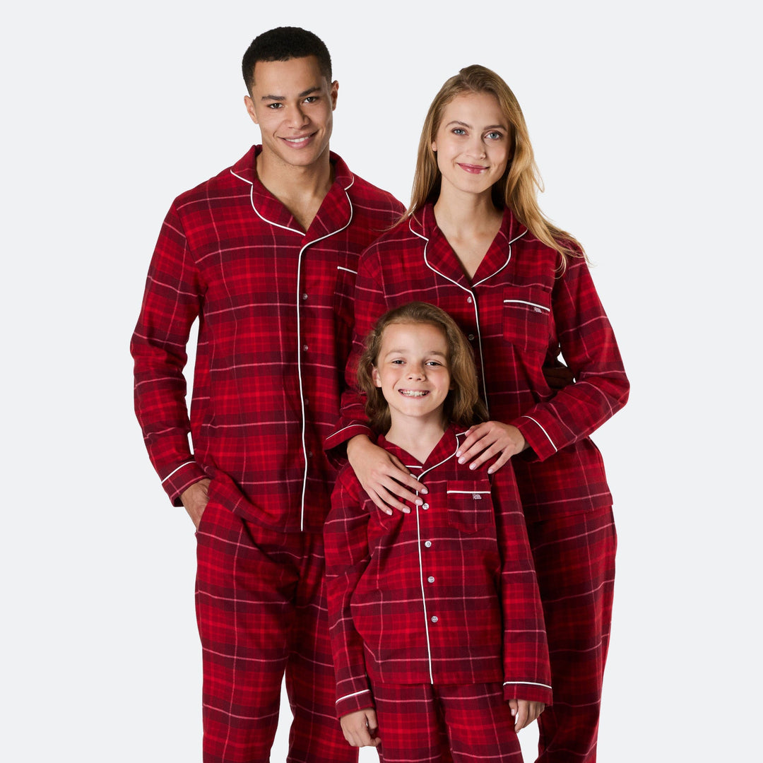 Roter Flanell Weihnachtspyjama Familie