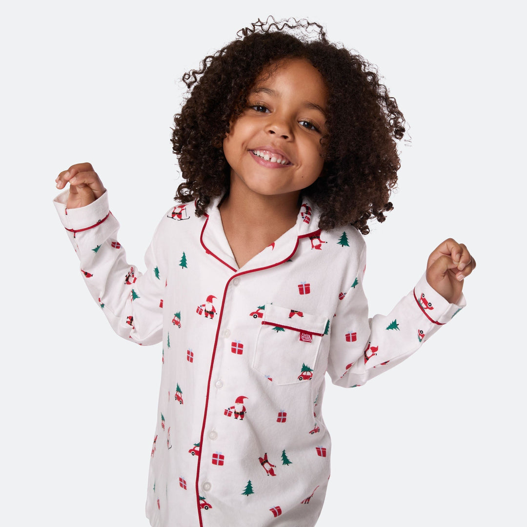 Mistelzweig Flanell Weihnachtspyjama Kinder
