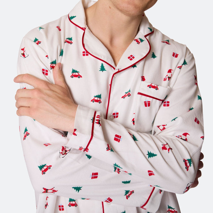 Mistelzweig Flanell Weihnachtspyjama Herren