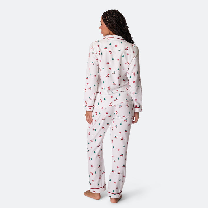 Mistelzweig Flanell Weihnachtspyjama Damen