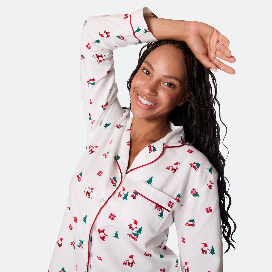 Mistelzweig Flanell Weihnachtspyjama Damen