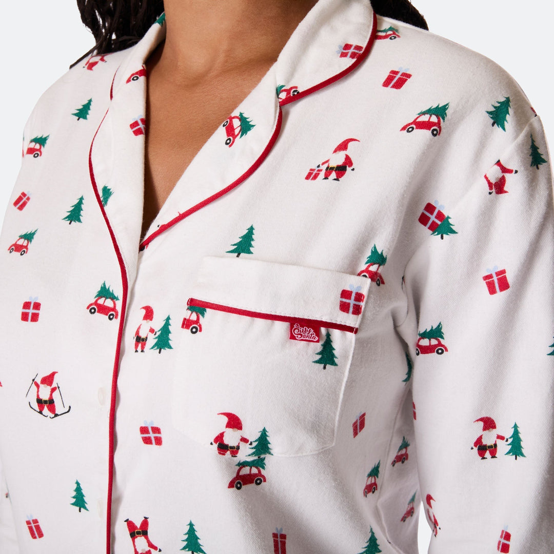 Mistelzweig Flanell Weihnachtspyjama Damen
