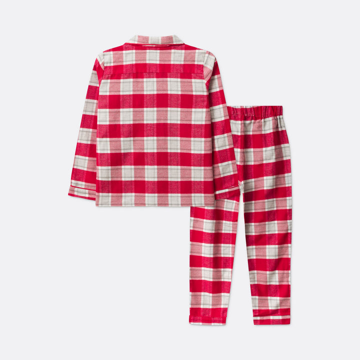 Roter Flanell Weihnachtspyjama Kinder