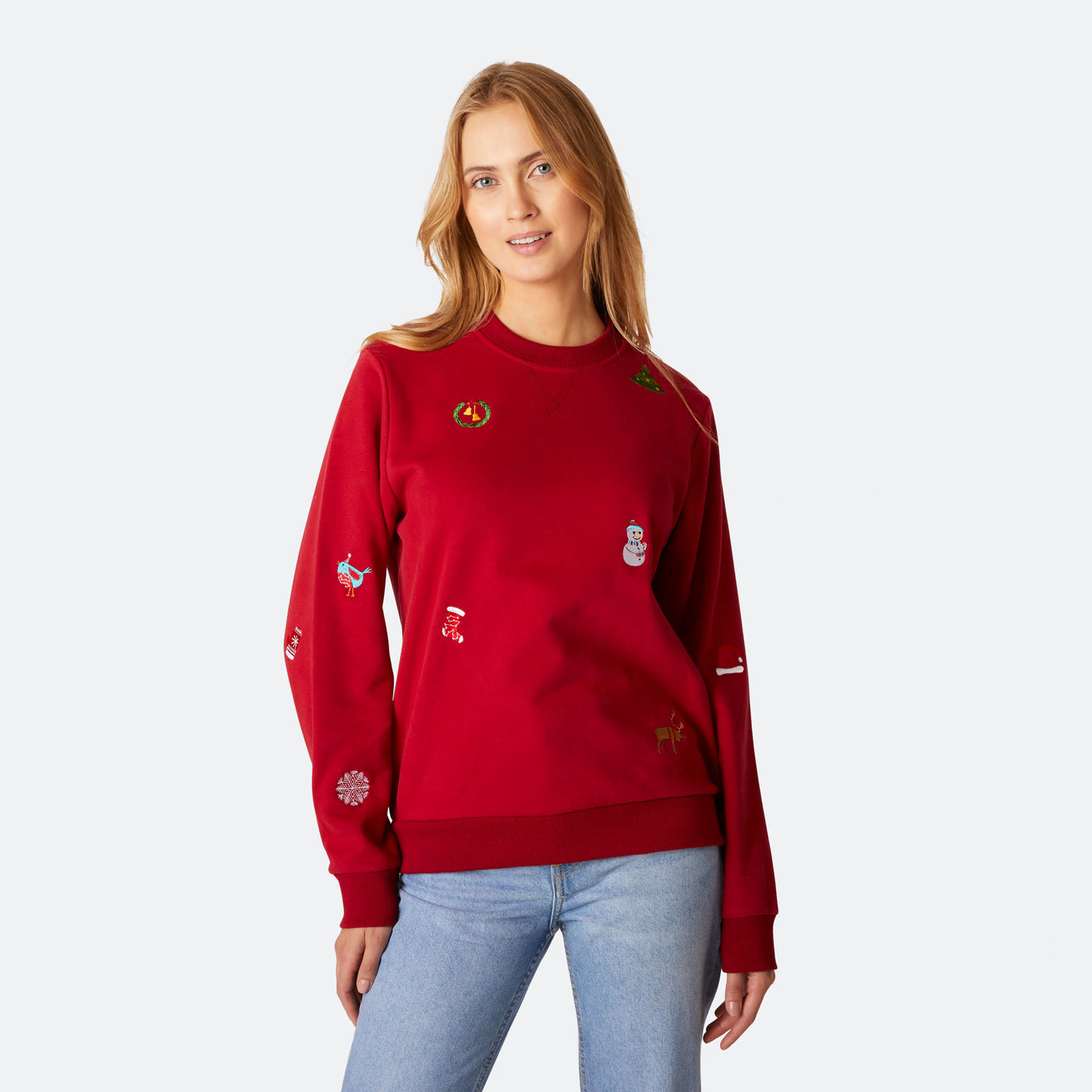 Rotes Weihnachts-Sweatshirt Damen