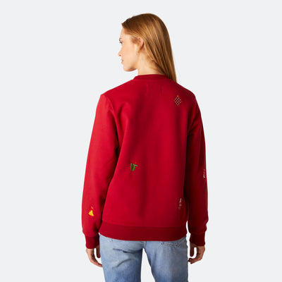 Rotes Weihnachts-Sweatshirt Damen