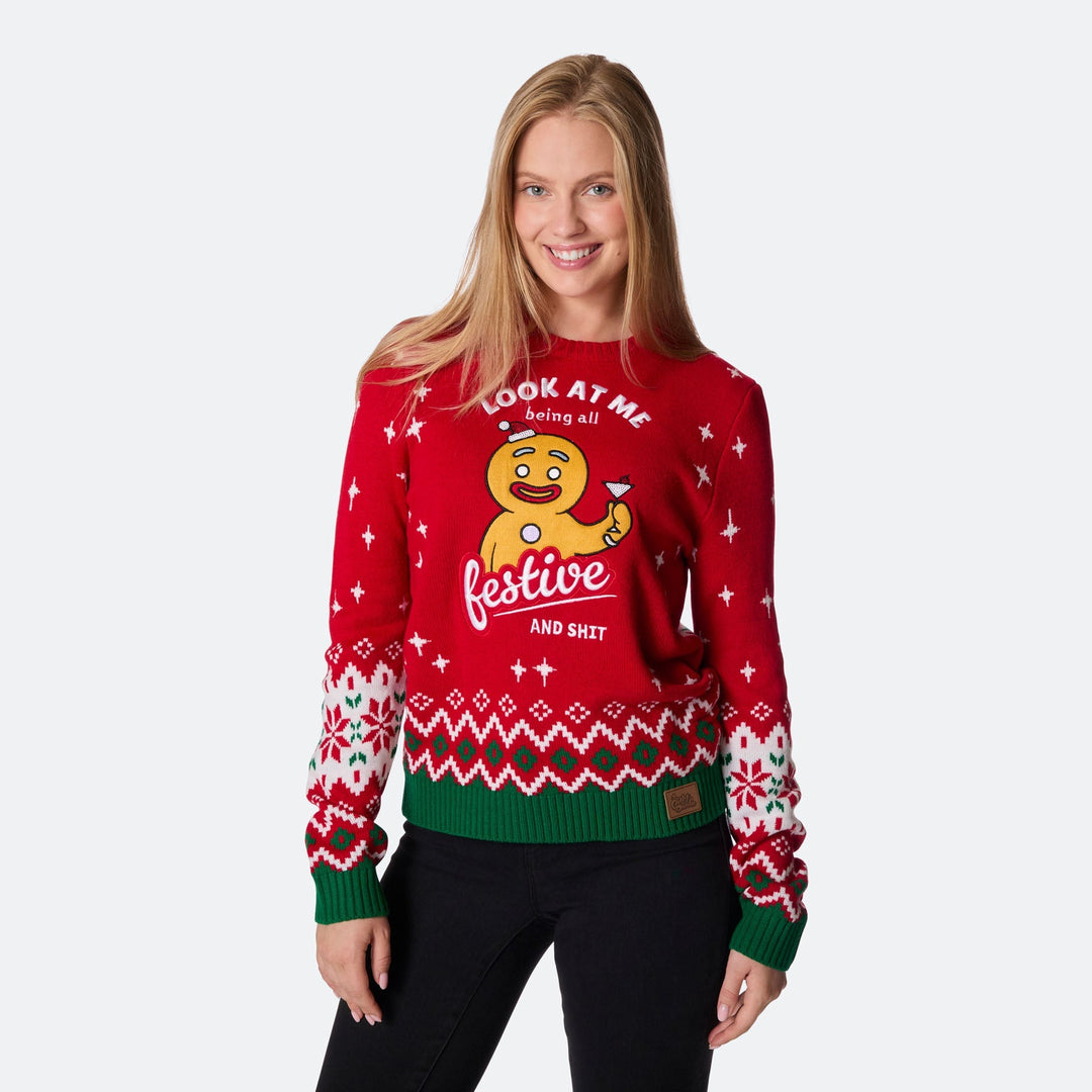 Festive Weihnachtspullover Damen