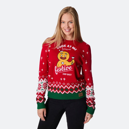 Festive Weihnachtspullover Damen