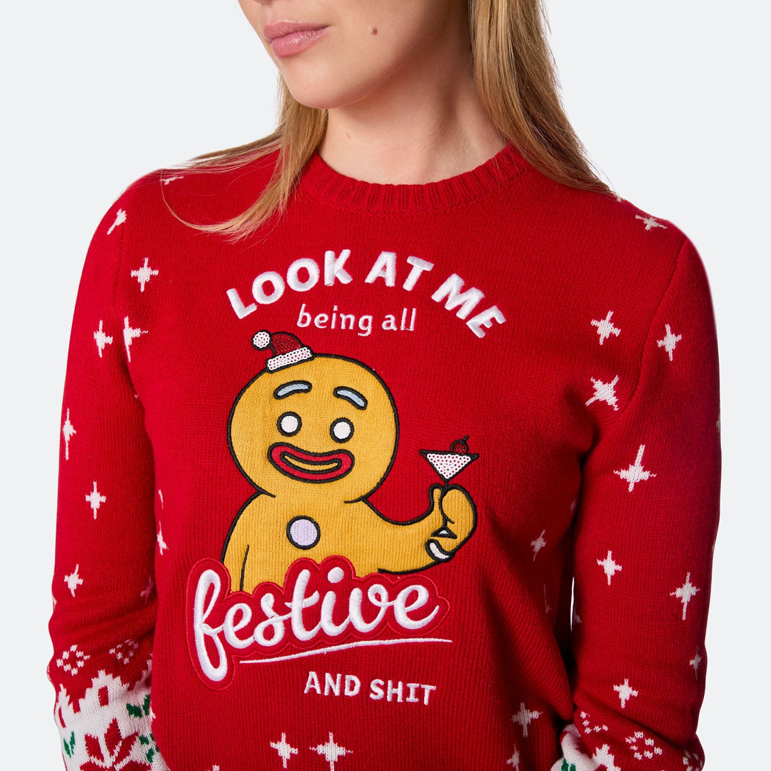Festive Weihnachtspullover Damen
