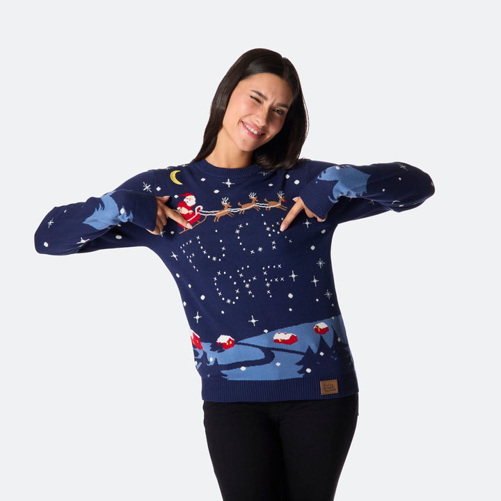 Fuck Off Weihnachtspullover Damen