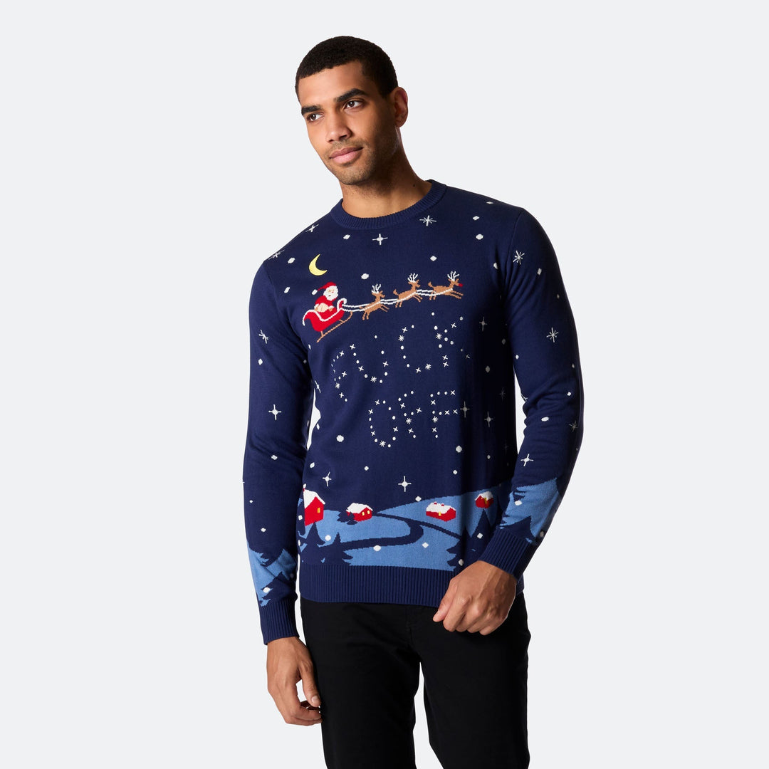 Fuck Off Weihnachtspullover Herren