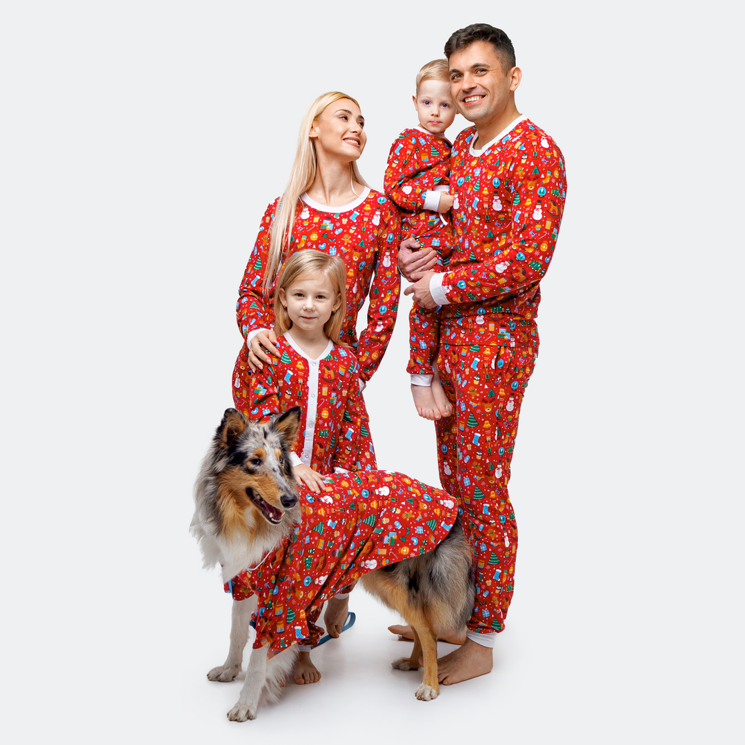 Roter Weihnachtstraum Weihnachtspyjama für die ganze Familie