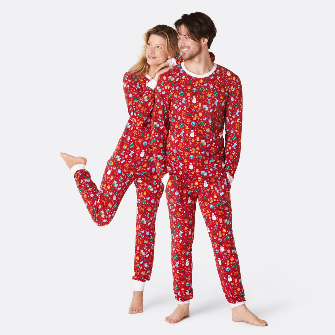 Roter Weihnachtstraum Weihnachtspyjama für die ganze Familie