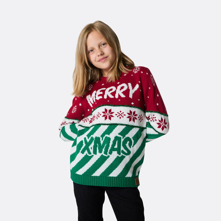 Merry Xmas Weihnachtspullover Kinder