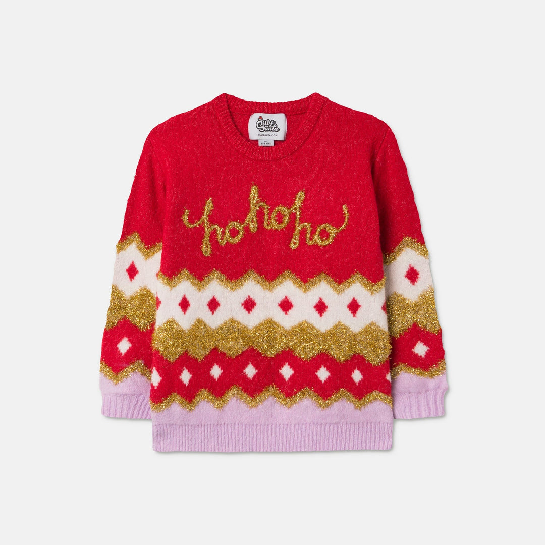 Hohoho Oversized Weihnachtspullover Kinder