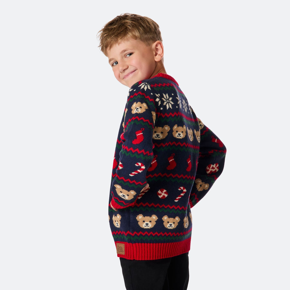 Teddybär Weihnachtspullover Kinder