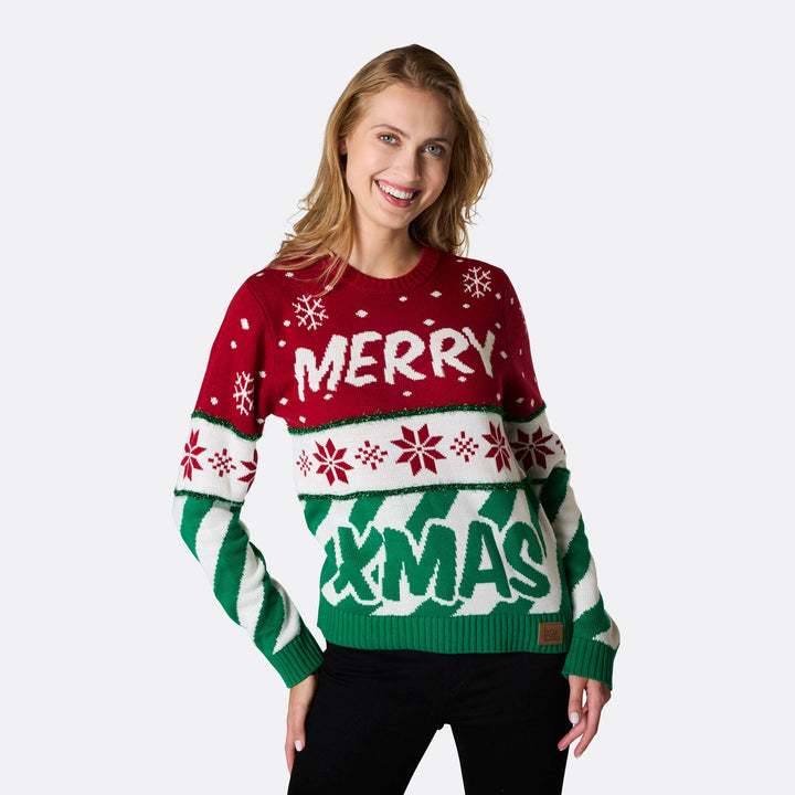 Merry Xmas Weihnachtspullover Damen