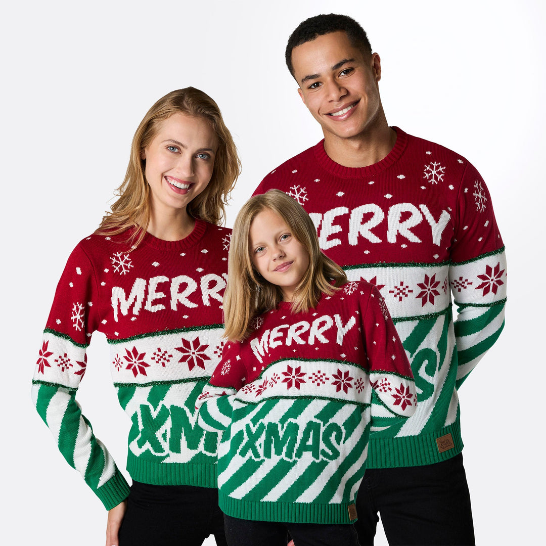 Merry Xmas Weihnachtspullover für die ganze Familie