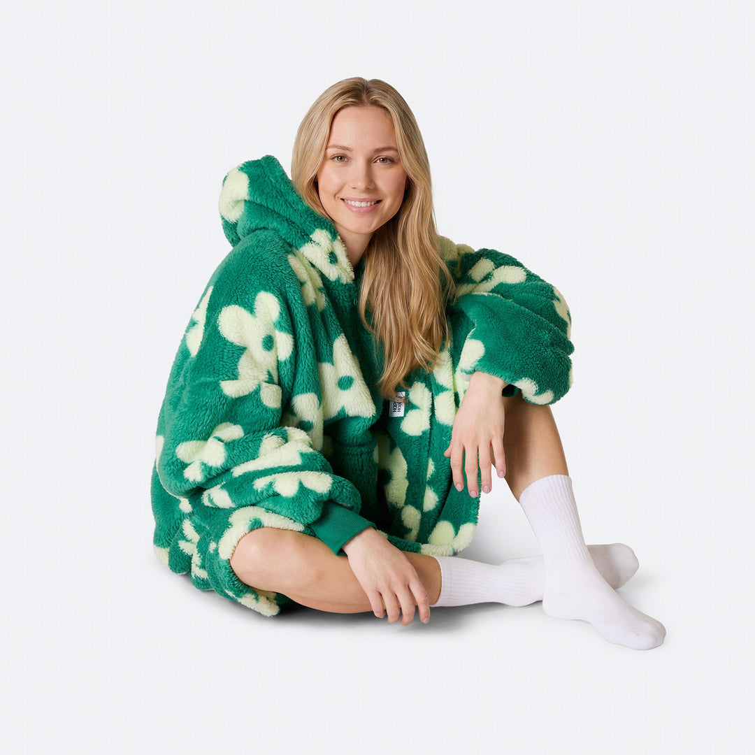 Grüner Blumen Teddy HappyHoodie