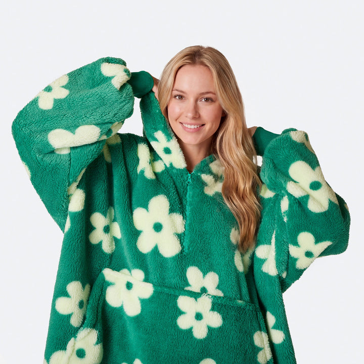 Grüner Blumen Teddy HappyHoodie