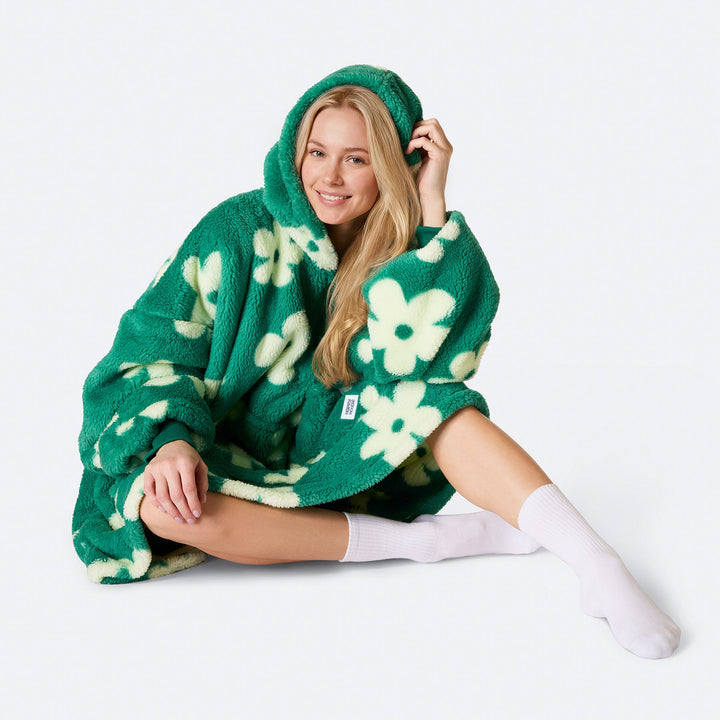 Grüner Blumen Teddy HappyHoodie