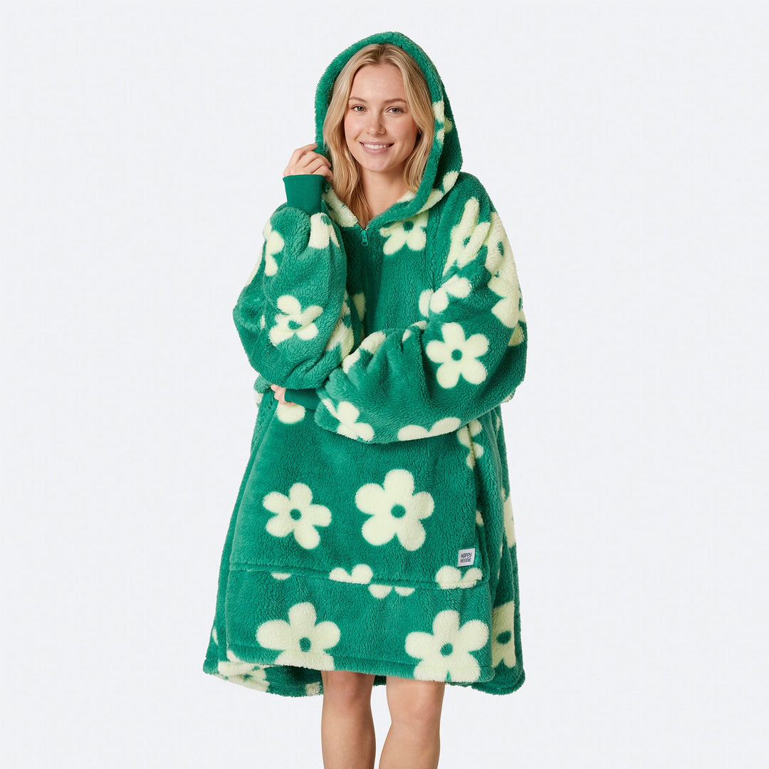 Grüner Blumen Teddy HappyHoodie
