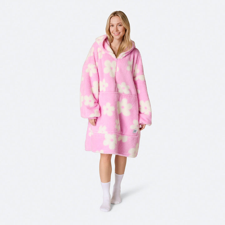 Pinker Blumen Teddy HappyHoodie