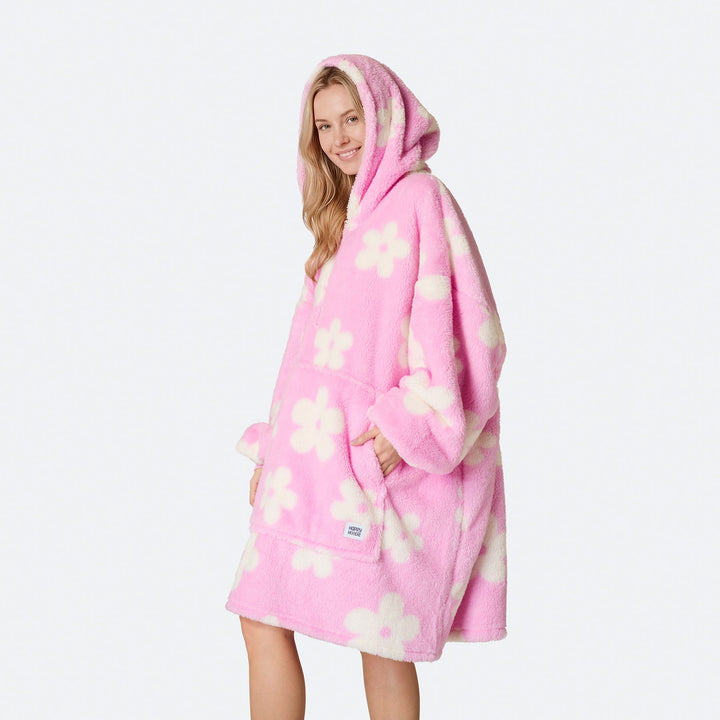 Pinker Blumen Teddy HappyHoodie